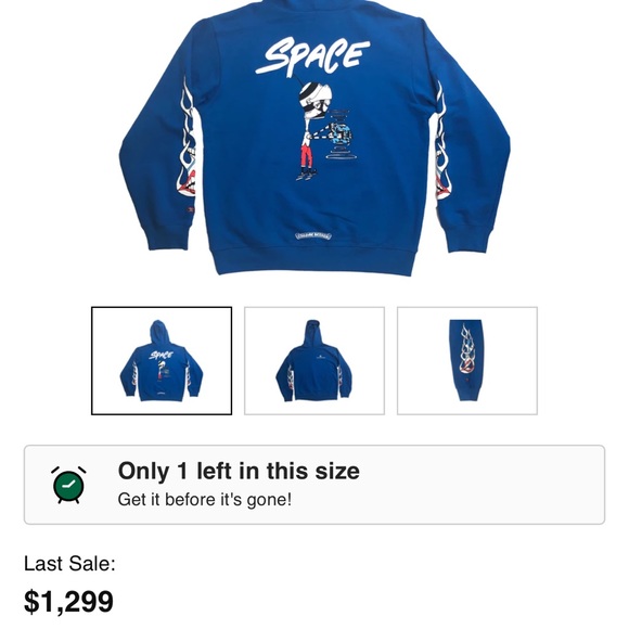 Unisex Chrome Heart Space Hoodie - Picture 6 of 7